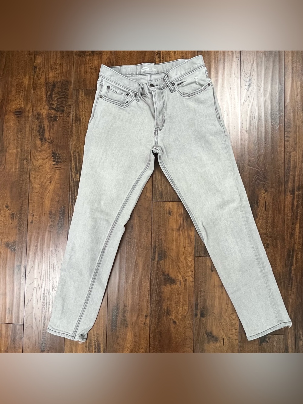 Old Navy Built-In Flex Jeans Gray Cotton Denim Relaxed Slim Stretch Men’s 30x30.